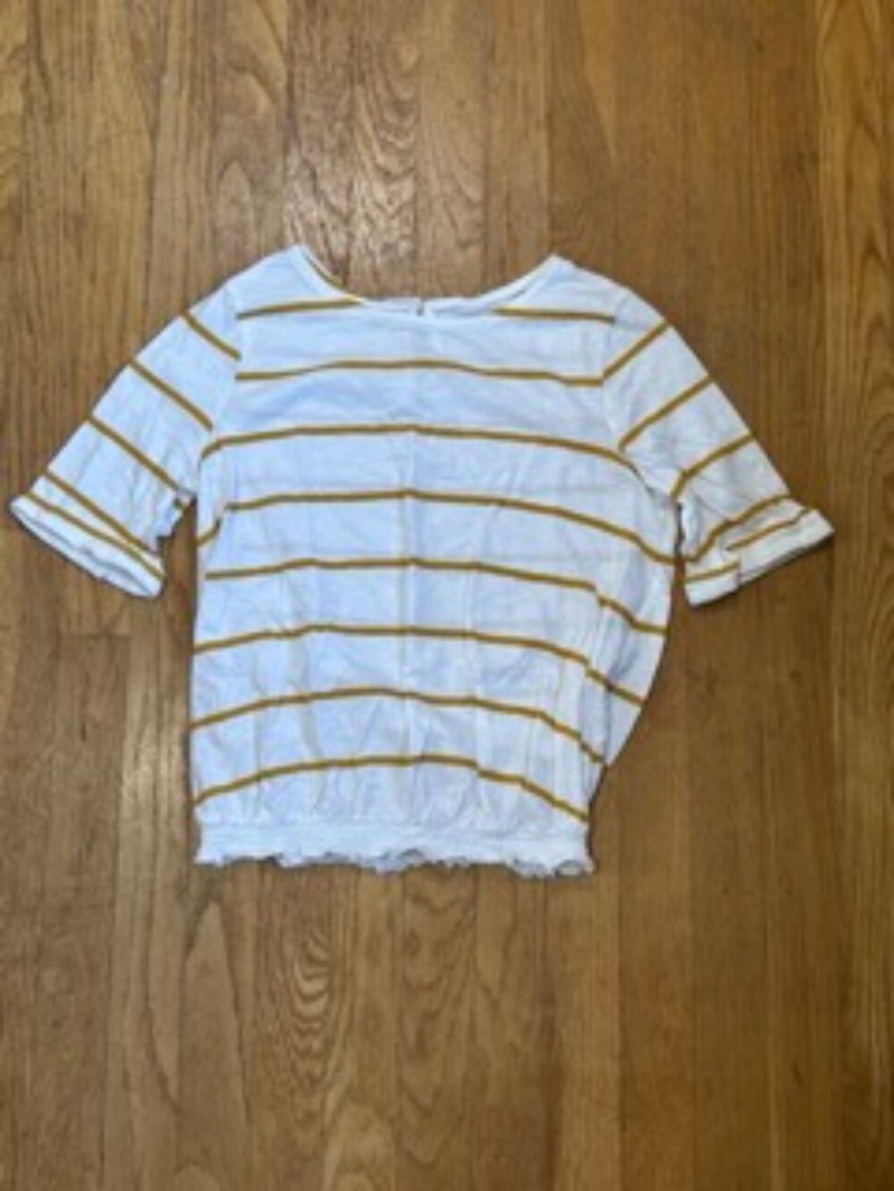 St. John's Bay White Yellow Striped Tee
